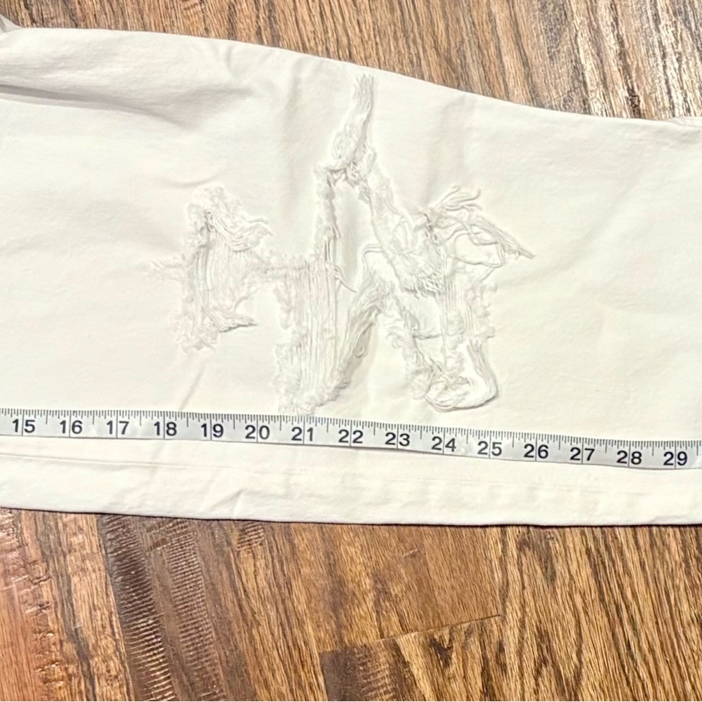 AGOLDE 90s Mid Rise Loose Ripped Fit Jeans, Vanish (white), size 28 - Picture 8 of 9